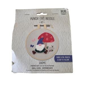 Needle Creations Punch Needle Kit Gnome 4in Embroidery Craft Kit New